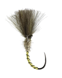Caledonia Fly Shuttlecock Yellow Owl Barbless - Trout Flies