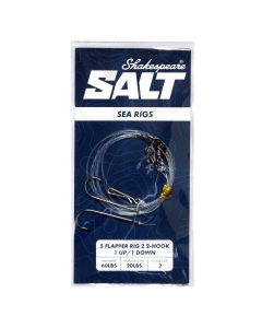 Shakespeare Flapper Rig 2 Hook 1 Up/1 Down - Sea Fishing Pre Tied Rig