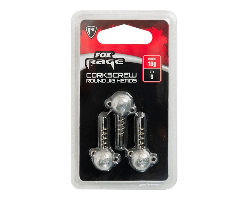 Fox Rage Corkscrew Round Jig Heads - Jighead Lure Rigging Weights Accessories Fox Rage Corkscrew Round Jig Heads - Jighead Lure Rigging Weights Accessories